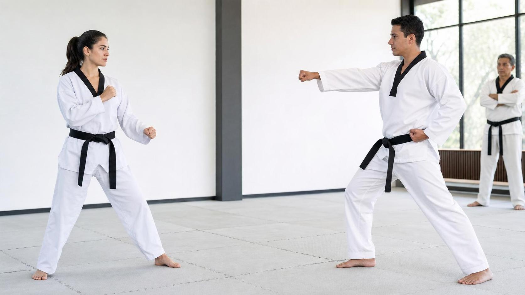 Imagen editorial unica para distancia y linea de ataque en Taekwondo